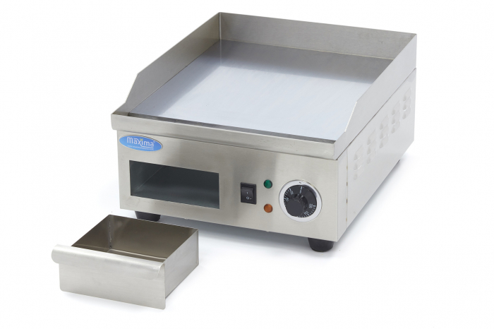 Gratar Fry-top electric cromat cu suprafata neteda, 356x385 mm, 2 kW, 230V [6]