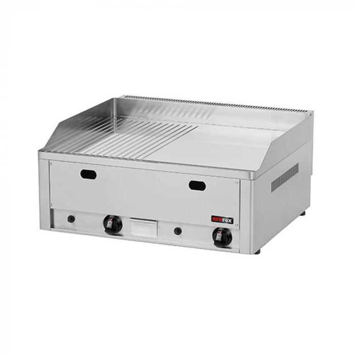 Gratar Fry-top gaz cromat neted-striat 480x650 mm, 660x600x220 mm, 8 kW, FTHRC60G [4]