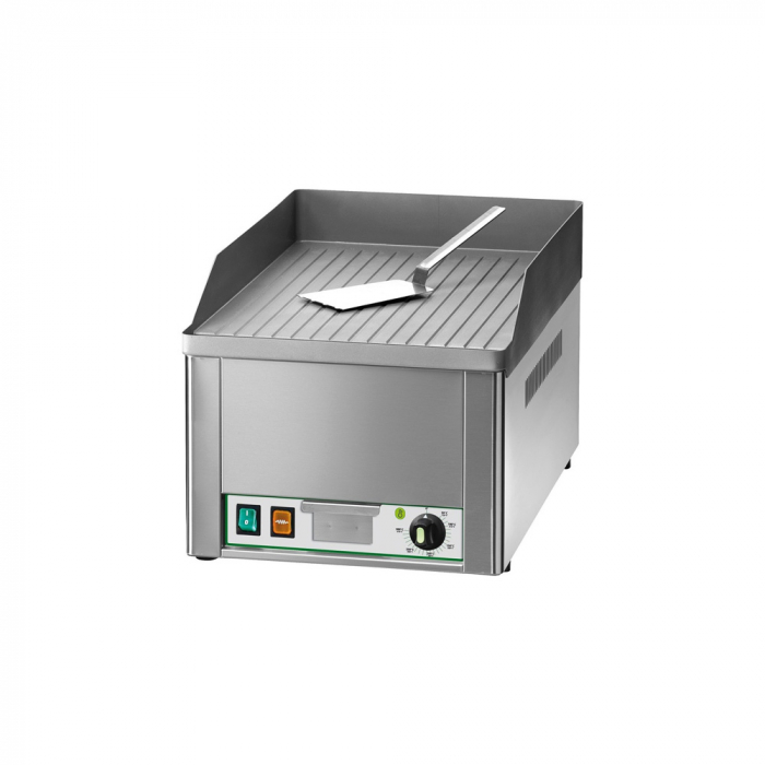 Gratar fry-top pe gaz suprafata cromata striata, 325×480 mm, 3 kW, FRY1RC [1]