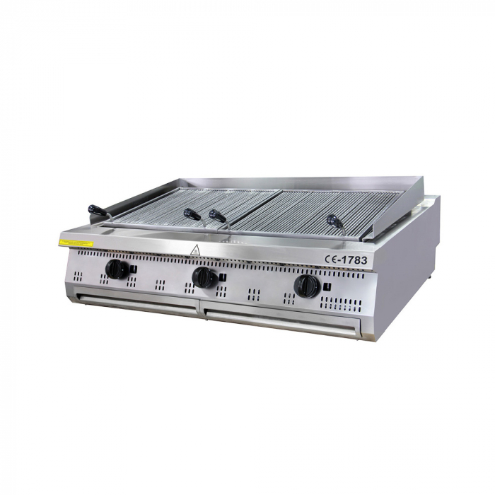 Gratar Fry-top premium pe gaz striat de banc, 8 kW, 400x900x280 mm, linia 900 [2]