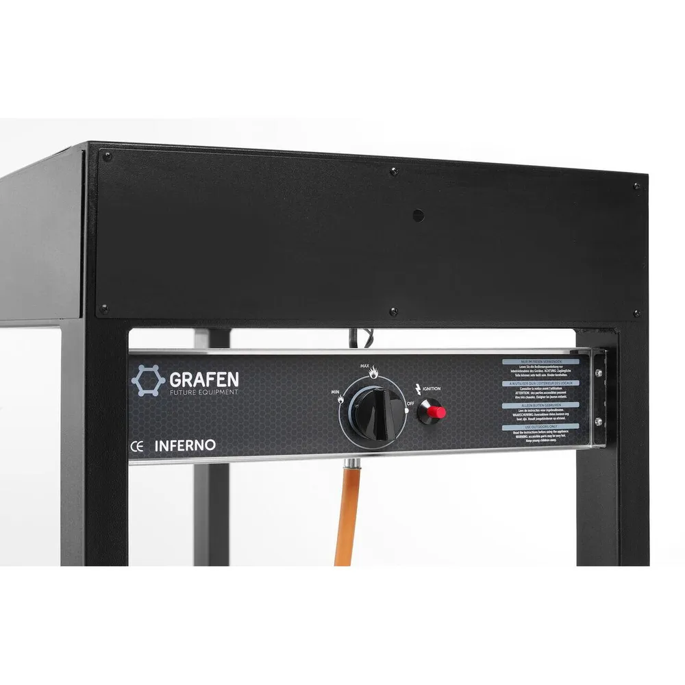 Gratar gaz pe roti 1100x500 mm, anti-vant, inox [6]