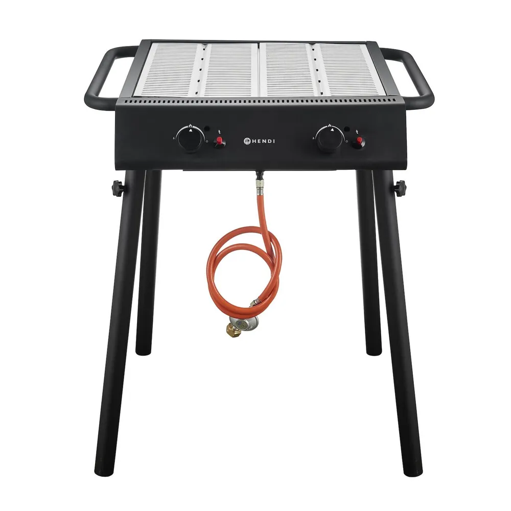 Gratar gaz Xantos Negru, 9.5 kW, 2 arzatoare, portabil [2]