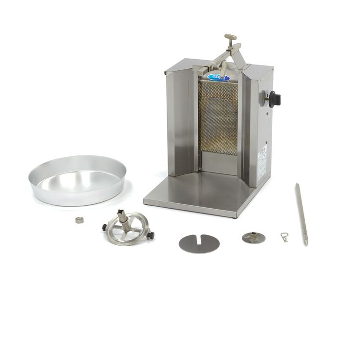 Gratar kebab pe gaz 1 arzator, 10kg carne, constructie inox, 3.32 kW [5]
