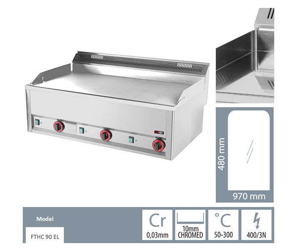 Grill Fry-top gaz cromat neted 480x970 mm FTHC90GL [2]