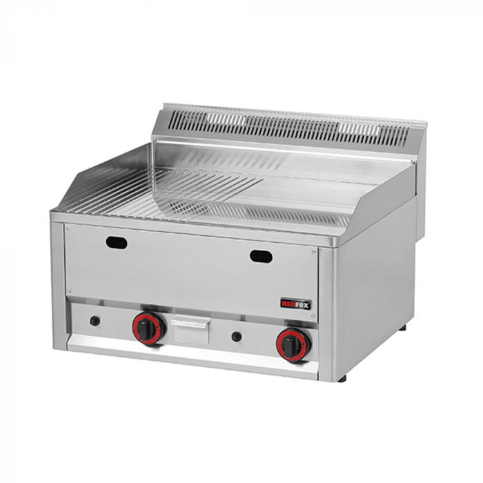 Grill Fry-top gaz cromat neted-striat 480x650 mm, 660x600x290 mm, 8 kW, FTHRC60GL [6]