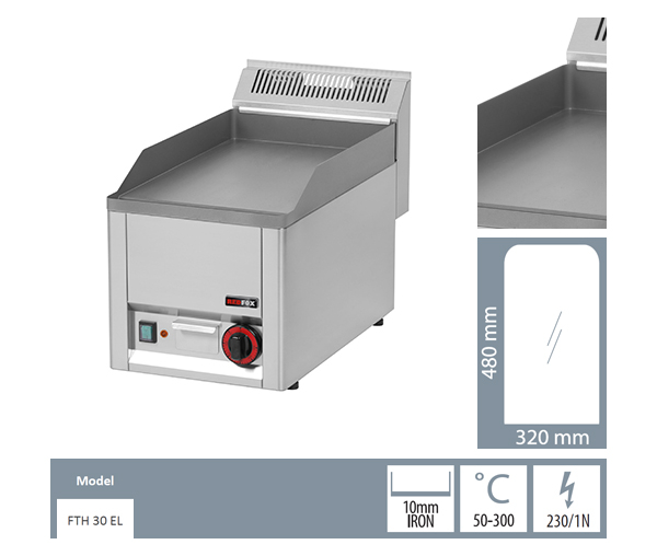 Grill Fry-top gaz neted 480x320 mm, linia 600, FTH30GL [2]