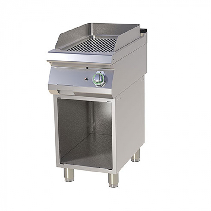Grill Fry-top gaz striat 560x370 mm cu suport, 7 kW, linia 700, FTR740G [1]