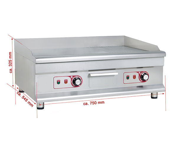 Grill fry-top mixt 745×420 mm, 230V, 2x3,2kW, BGP-7 [2]