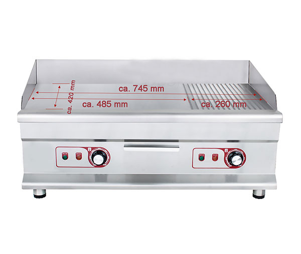 Grill fry-top mixt 745×420 mm, 230V, 2x3,2kW, BGP-7 [3]