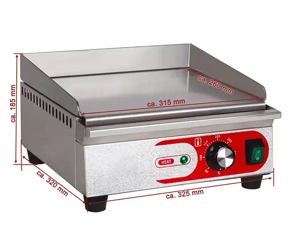 Grill fry-top neted inox 310×260 mm, 230V, 1,4kW, BHGP-6 [2]