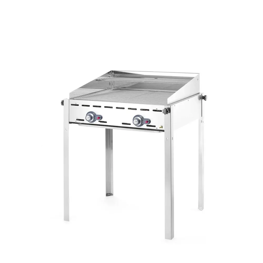 Grill Green Fire 2x1/1, 2 arzatoare, panou anti-vant, inox [2]