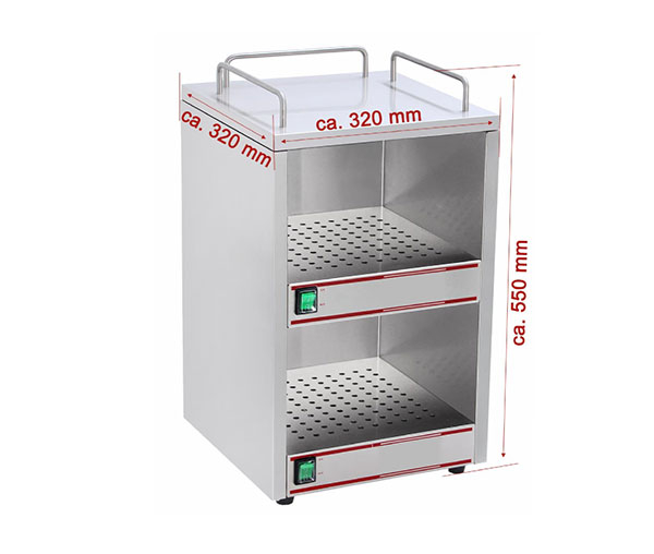 Incalzitor din inox pentru cesti si farfurii 210x295x174 mm, 230V, 0,14kW, BTW-2 [3]