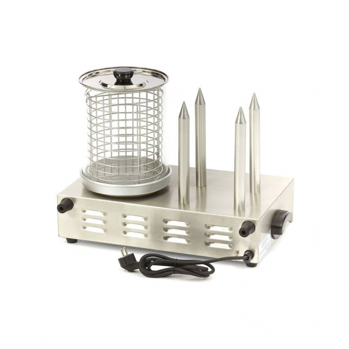 Incalzitor pentru hot dog cu vas si 4 tepuse, 800W, 230V [3]