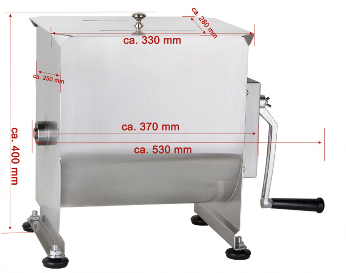 Malaxor carne manual 20 litri, otel inoxidabil MIXMASTER-20 [3]