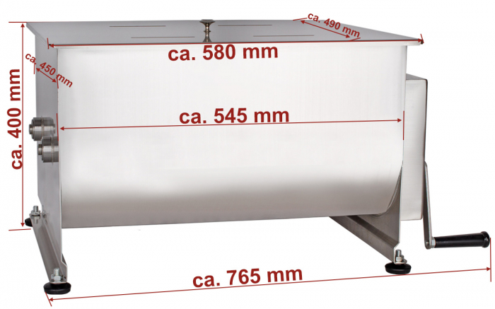 Malaxor carne manual 30 litri, otel inoxidabil 2 axe FMD30 [3]