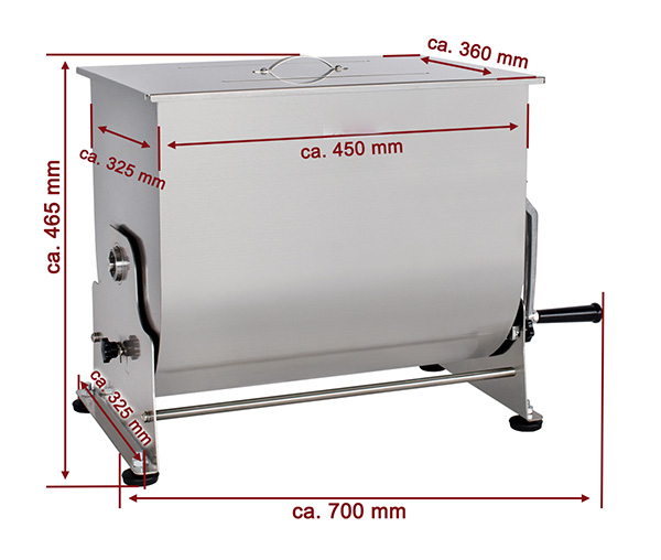 Malaxor carne manual 50 litri, otel inoxidabil, cuva rebatabila BPM-50 [3]