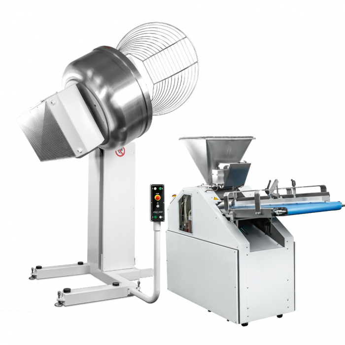 Malaxor paine spiralat 100 kg cu elevator pentru divizor, 2 viteze, 3 motoare [2]