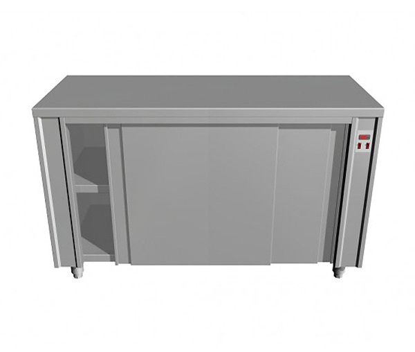 Masa calda tip dulap cu usi glisante din inox, latimea 700 mm [2]