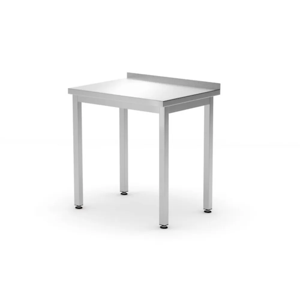 Masa de lucru cu rebord Kitchen Line, inox, 800x600x850mm [1]