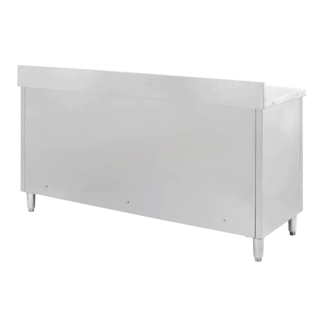 Masa de lucru inox cu dulap 150x70 cm cu 2 polite si 2 usi culisante [3]