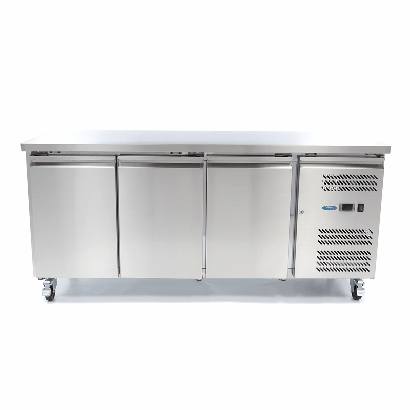 Masa frigorifica cu 3 usi, agregat laterat si roti, 465L, 350W [4]