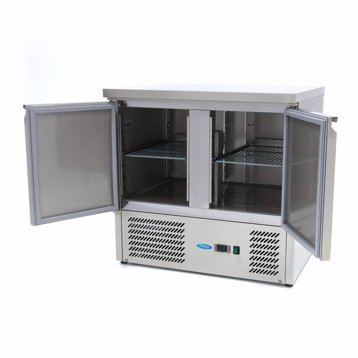 Masa frigorifica inox 90cm cu 2 usi si rafturi reglabile [2]