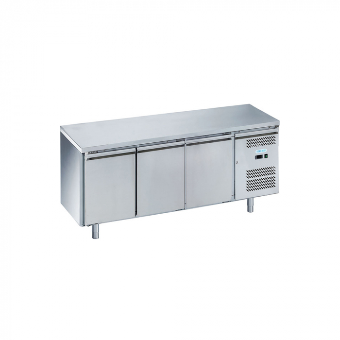 Masa frigorifica inox cu 3 usi si agregat lateral, GN1/1, 417 litri, -2+8°C FORCOLD [1]