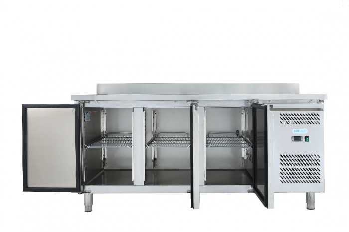 Masa frigorifica inox cu 3 usi si agregat lateral, GN1/1, 417 litri, -2+8°C FORCOLD [3]