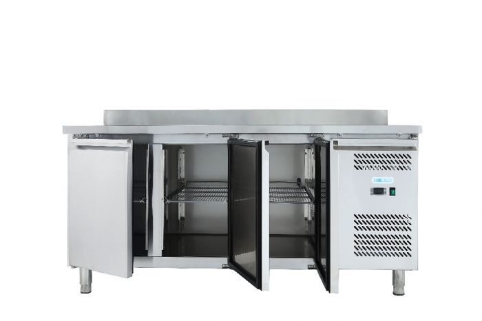 Masa frigorifica inox cu 3 usi si agregat lateral, GN1/1, 417 litri, -2+8°C FORCOLD [2]