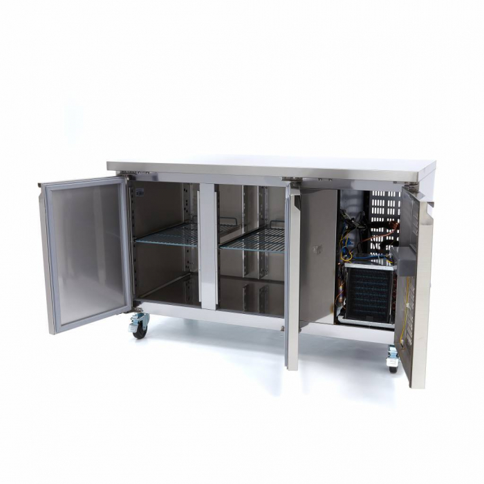 Masa frigorifica cu 2 usi, agregat laterat si roti, 314L, 350W [5]