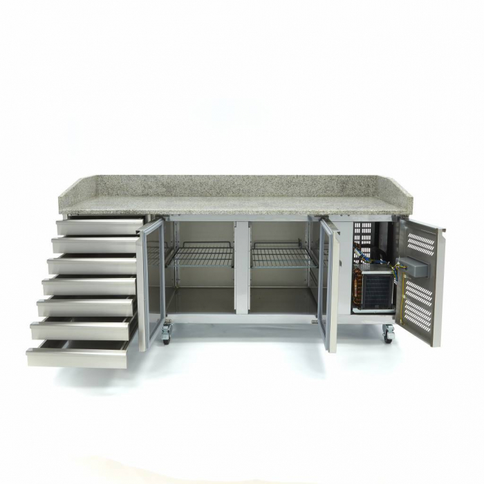 Masa frigorifica pizza 2 usi, cu 7 sertare, 202cm, 350W [3]