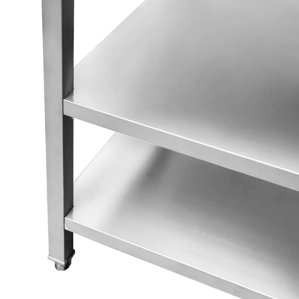 Masa inox centrala cu 2 rafturi 100x60x85cm [6]