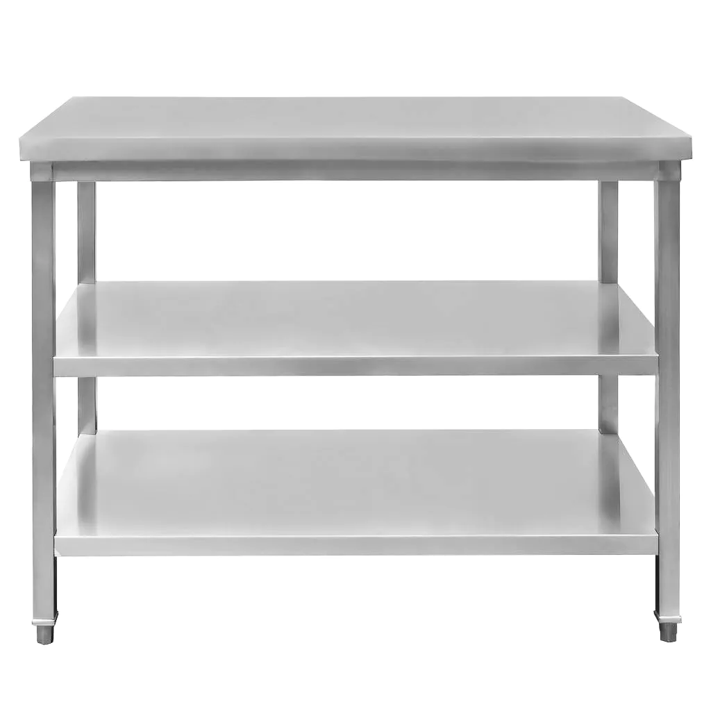 Masa inox centrala cu 2 rafturi 100x60x85cm [2]