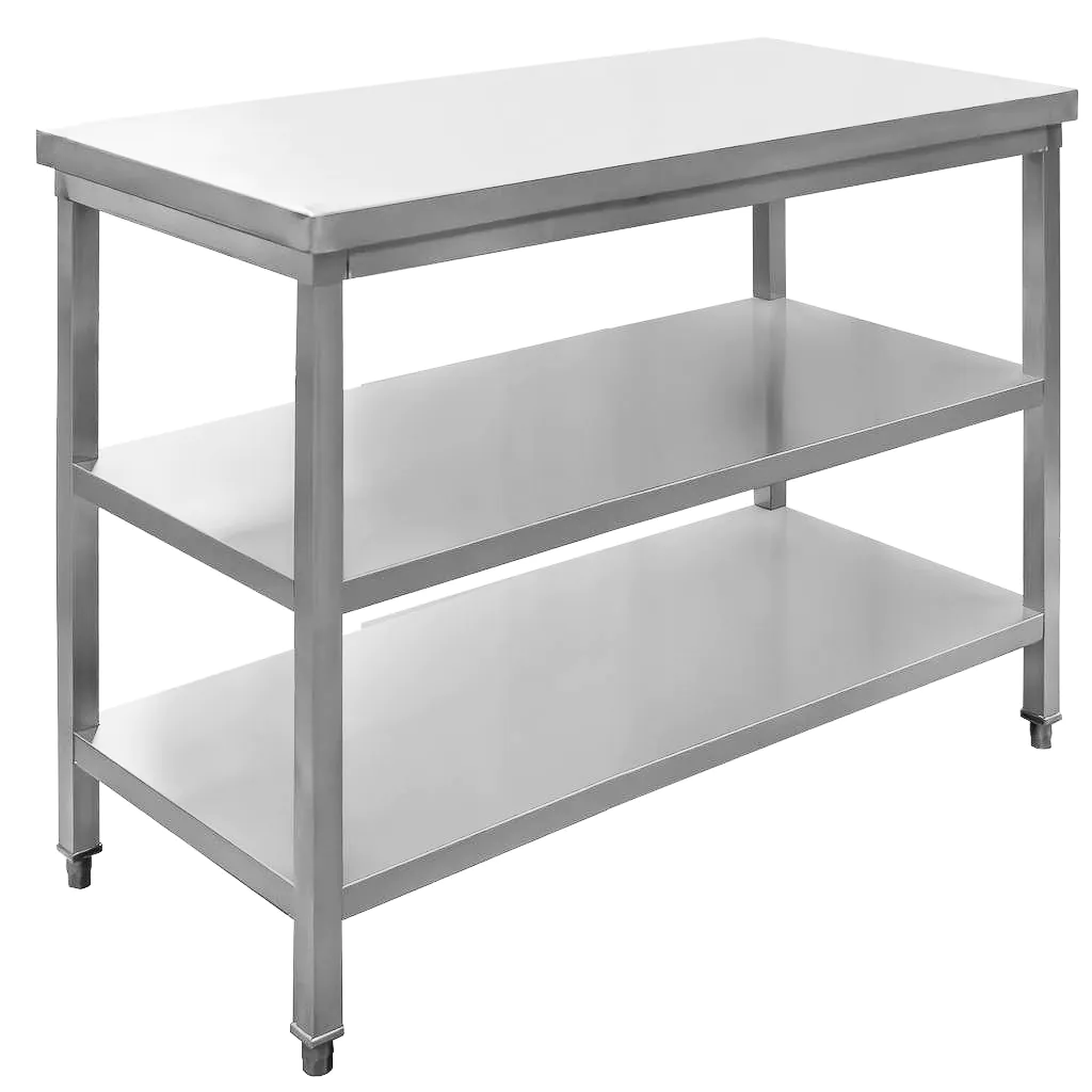 Masa inox centrala cu 2 rafturi 100x60x85cm [3]