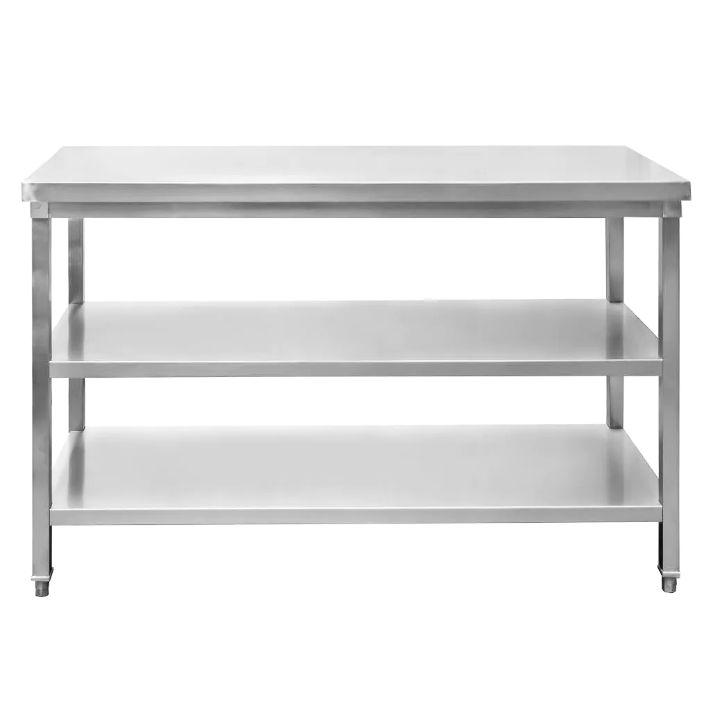 Masa inox centrala cu 2 rafturi 120x60x85cm [3]