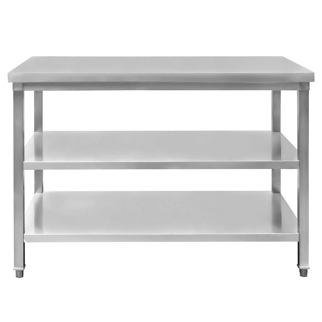 Masa inox centrala cu 2 rafturi 120x70x85cm [6]