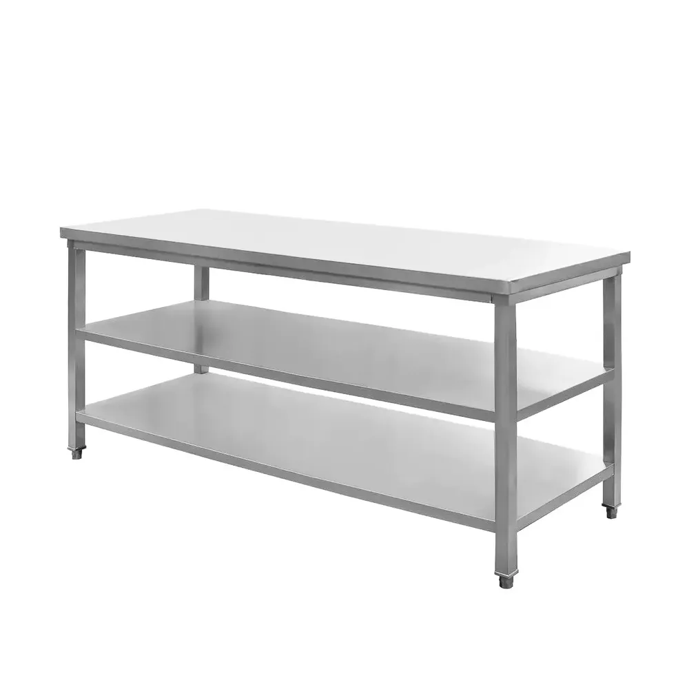 Masa inox centrala cu 2 rafturi 180x60x85cm [1]