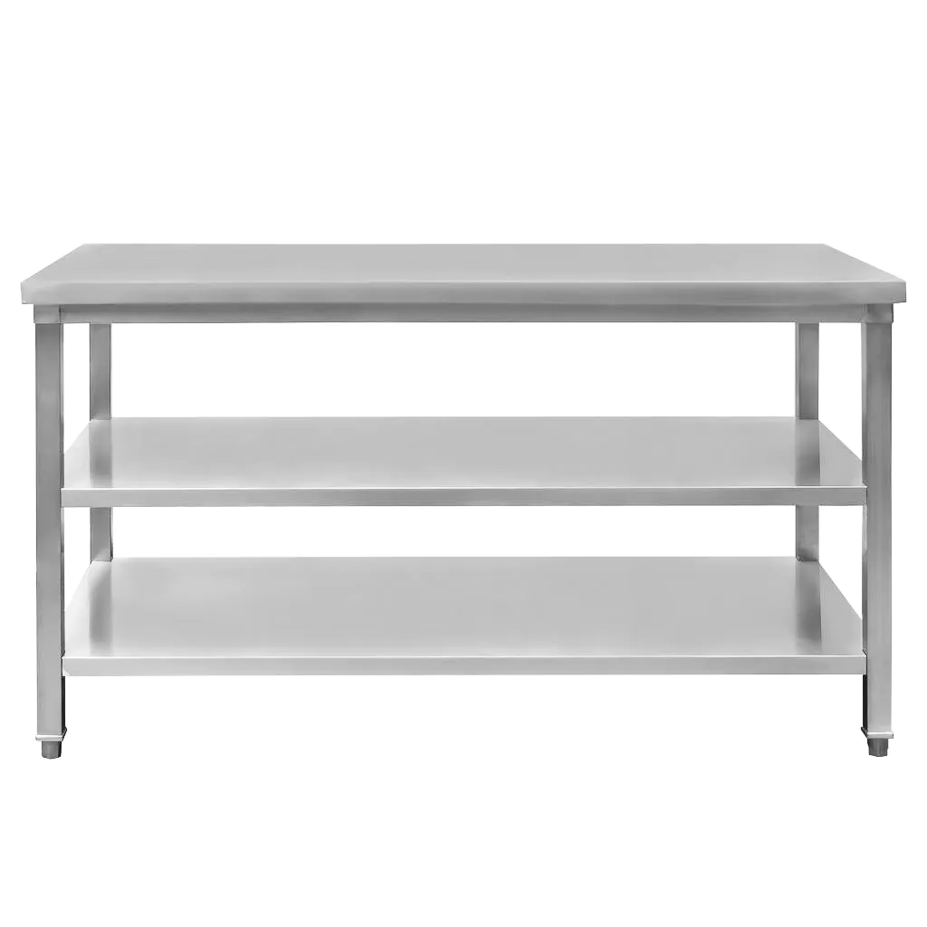 Masa inox centrala cu 2 rafturi 180x70x85cm [3]