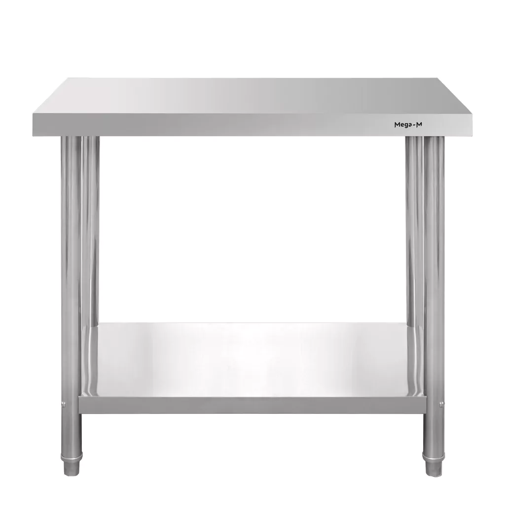 Masa inox centrala cu raft 100x70x85cm [7]
