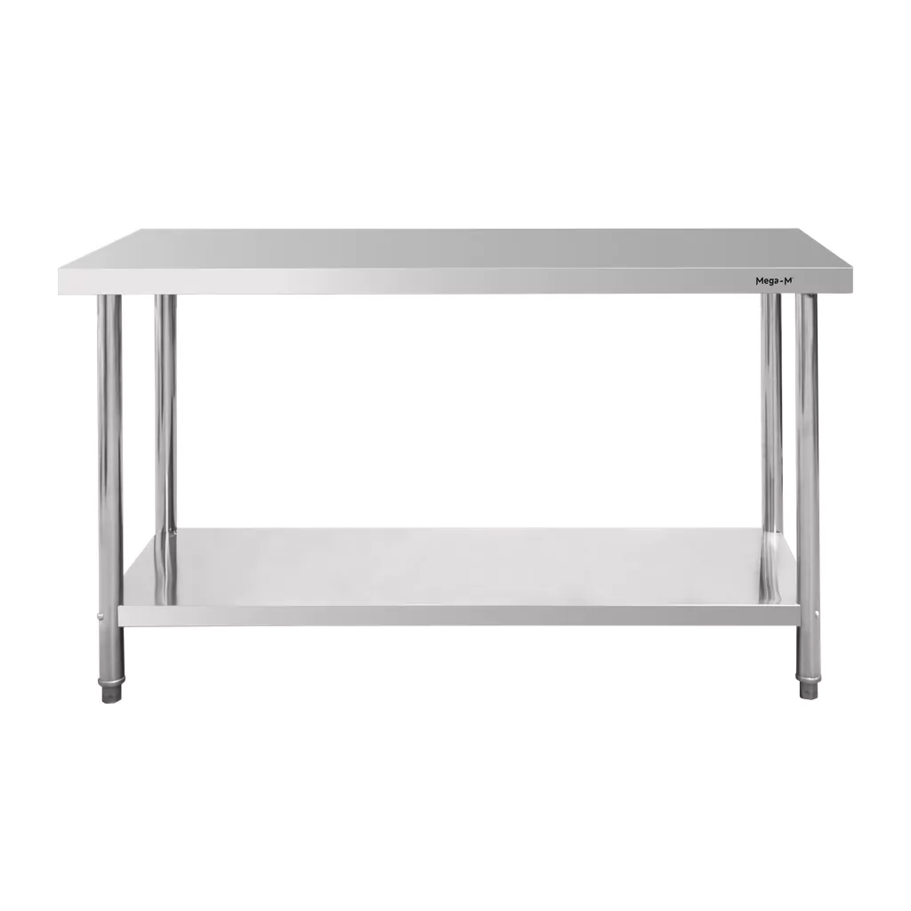 Masa inox centrala cu raft 140x60x85cm [2]