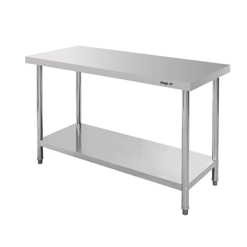 Masa inox centrala cu raft 140x60x85cm [1]