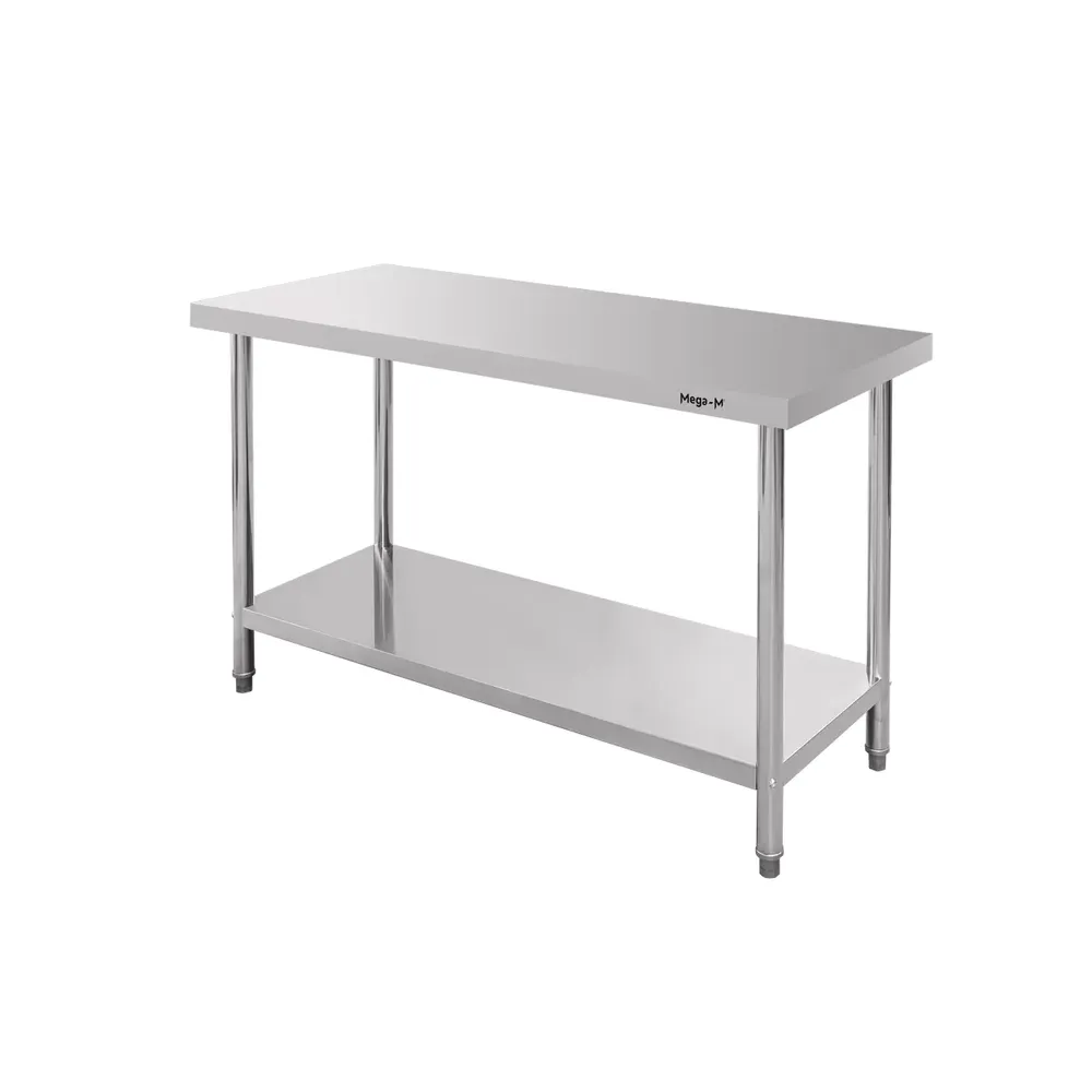 Masa inox centrala cu raft 140x70x85cm [1]