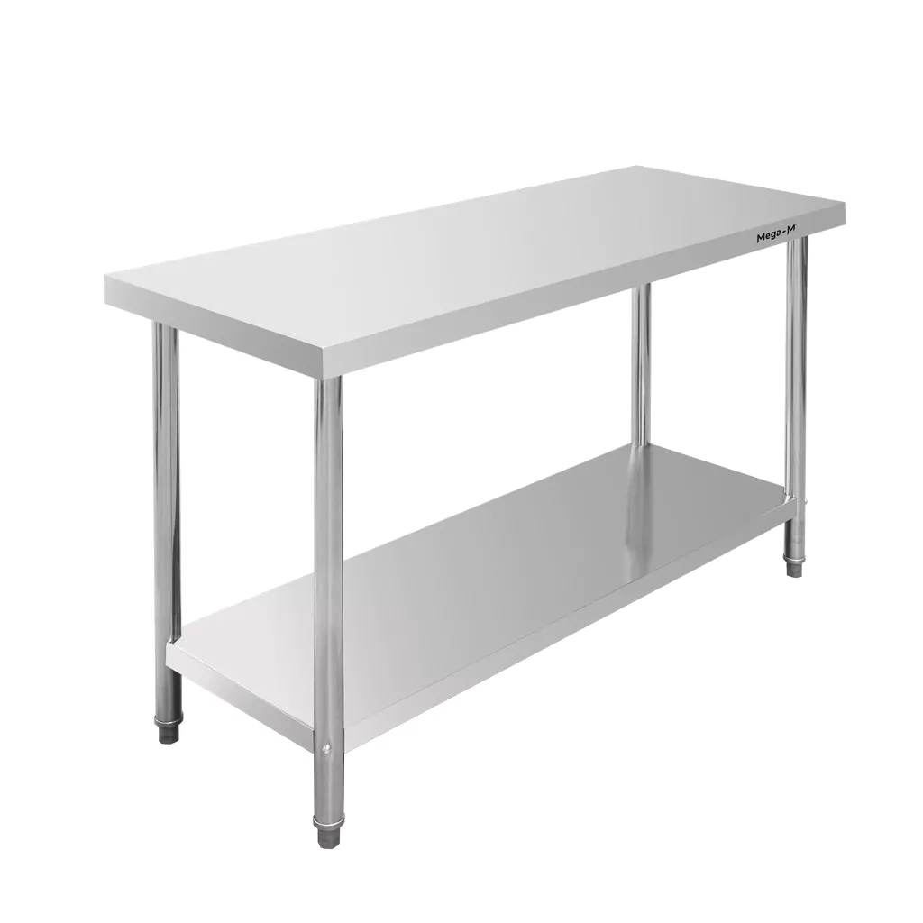 Masa inox centrala cu raft 140x70x85cm [6]