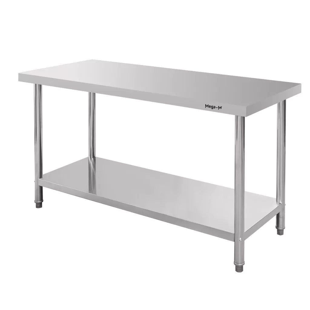 Masa inox centrala cu raft 150x60x85cm [1]