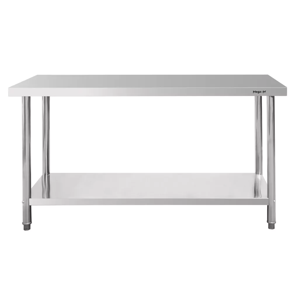 Masa inox centrala cu raft 150x60x85cm [3]