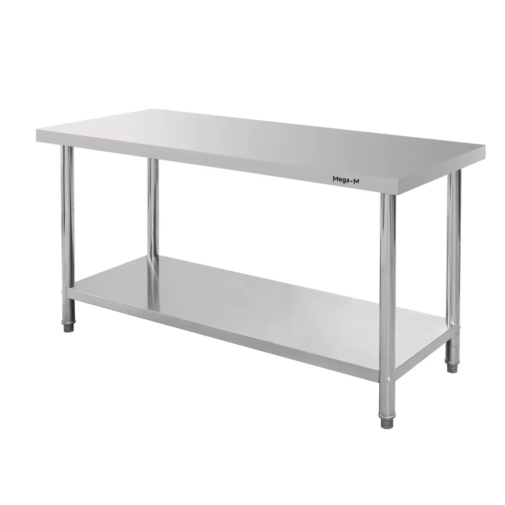 Masa inox centrala cu raft 160x60x85cm [1]