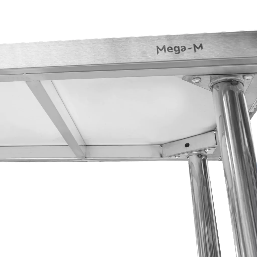 Masa inox centrala cu raft 160x60x85cm [5]