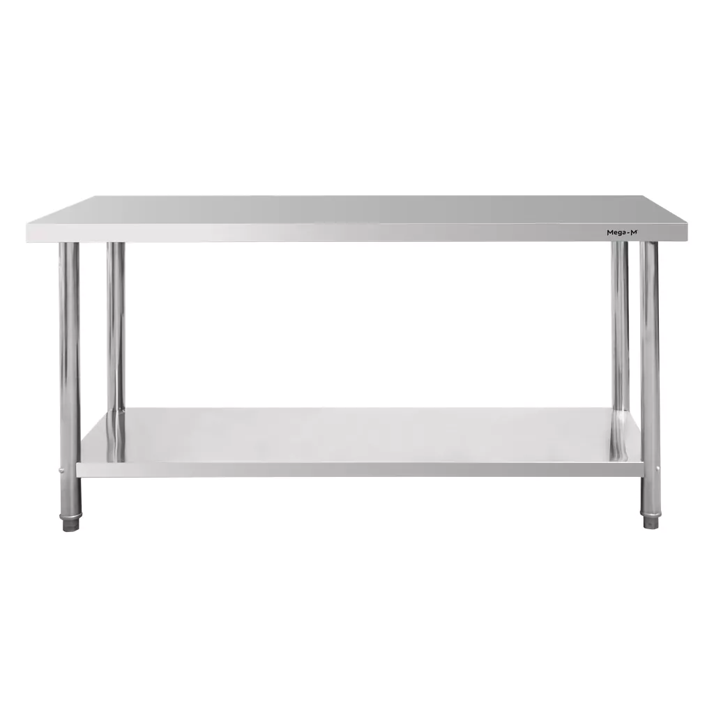 Masa inox centrala cu raft 160x60x85cm [7]