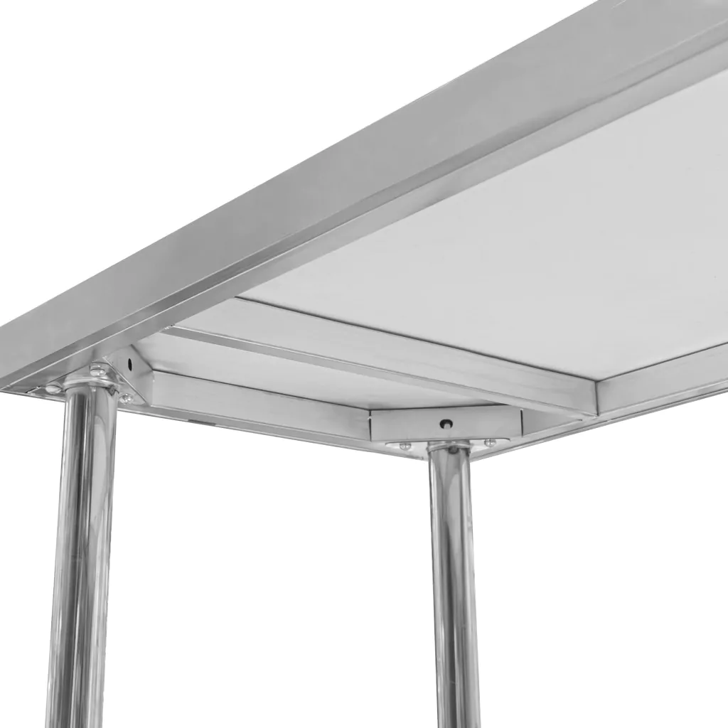 Masa inox centrala cu raft 160x60x85cm [8]