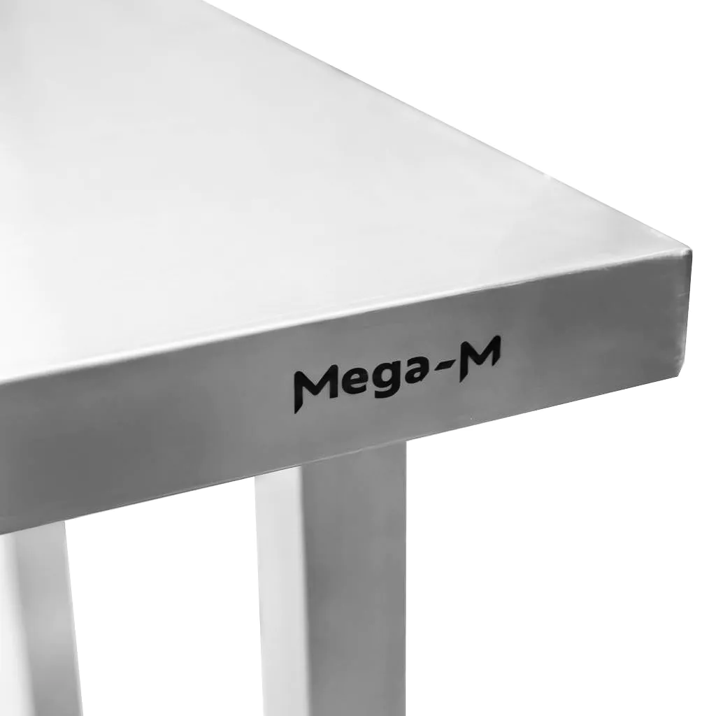 Masa inox centrala cu raft, 6 picioare, 180x80x85cm [2]